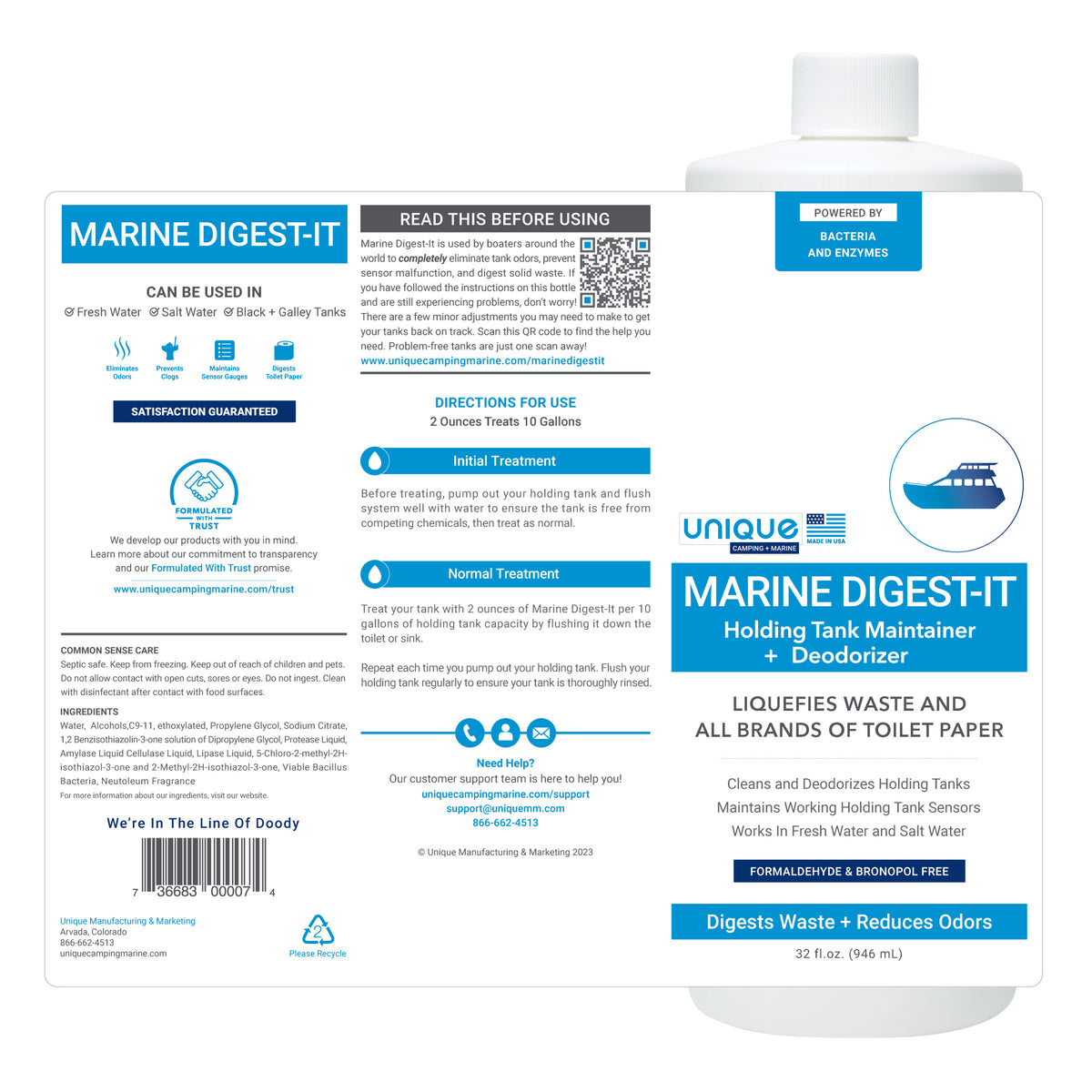 Marine Digest-It 32 oz. Boat Tank Treatment Full Label Details