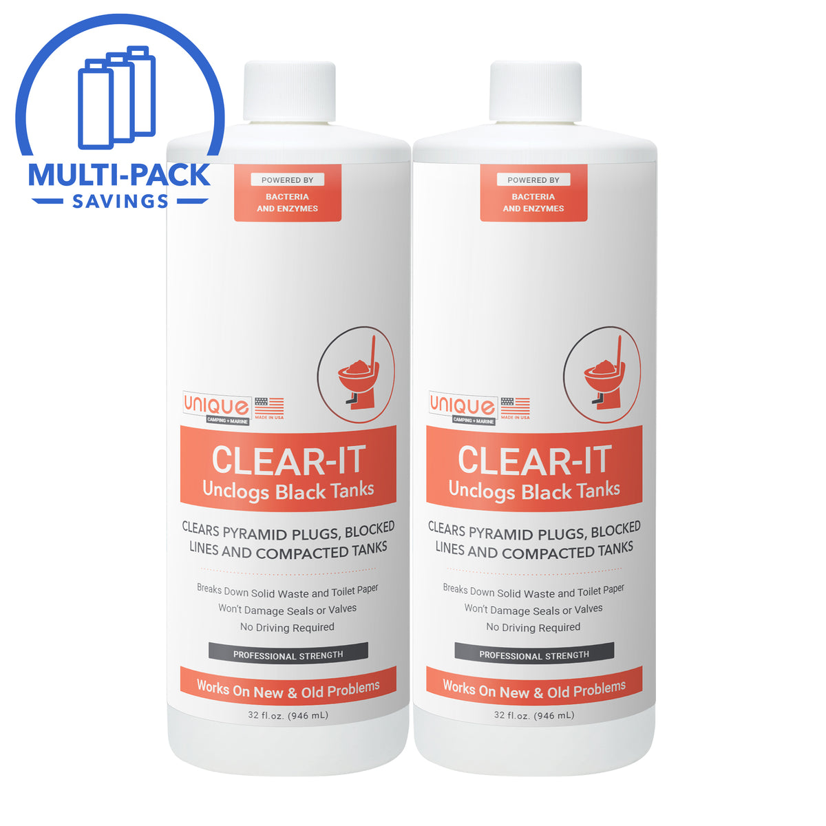 Clear-It Black Tank Unclogger 2-Pack, Buy a two pack and save!