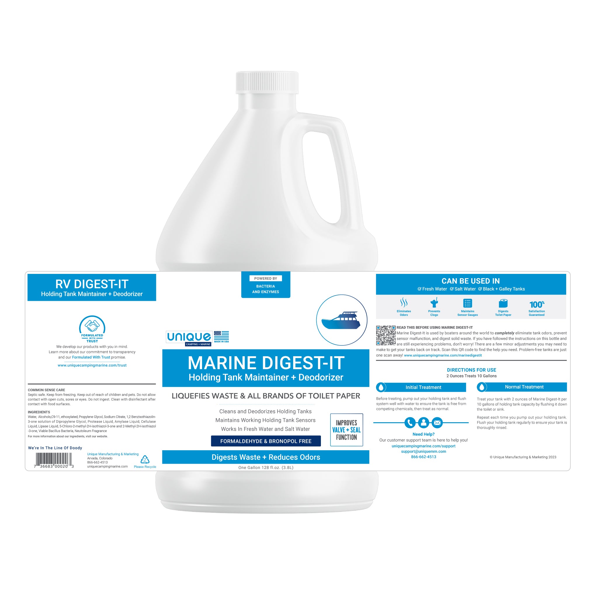 Marine Holding Tank Treatment: Enzymatic Black Water Digesting Liquid  Eliminates Tank Odor (17 oz) 