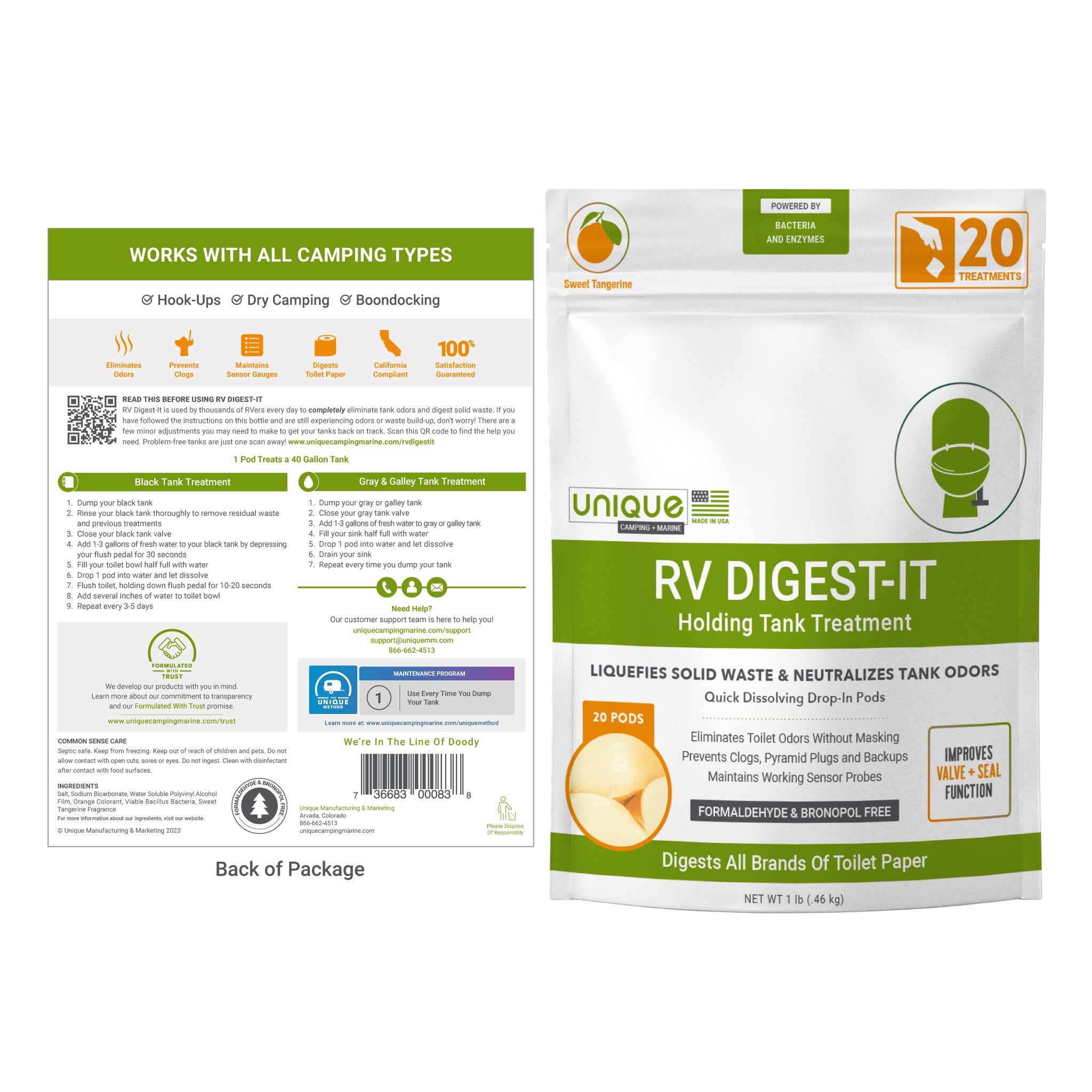 RV Digest-It Holding Tank Treatment | Drop-In Pods - Unique Camping ...
