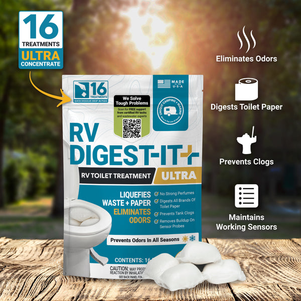 RV Digest-It Ultra RV Toilet Treatment | Drop-In - Unique Camping + Marine