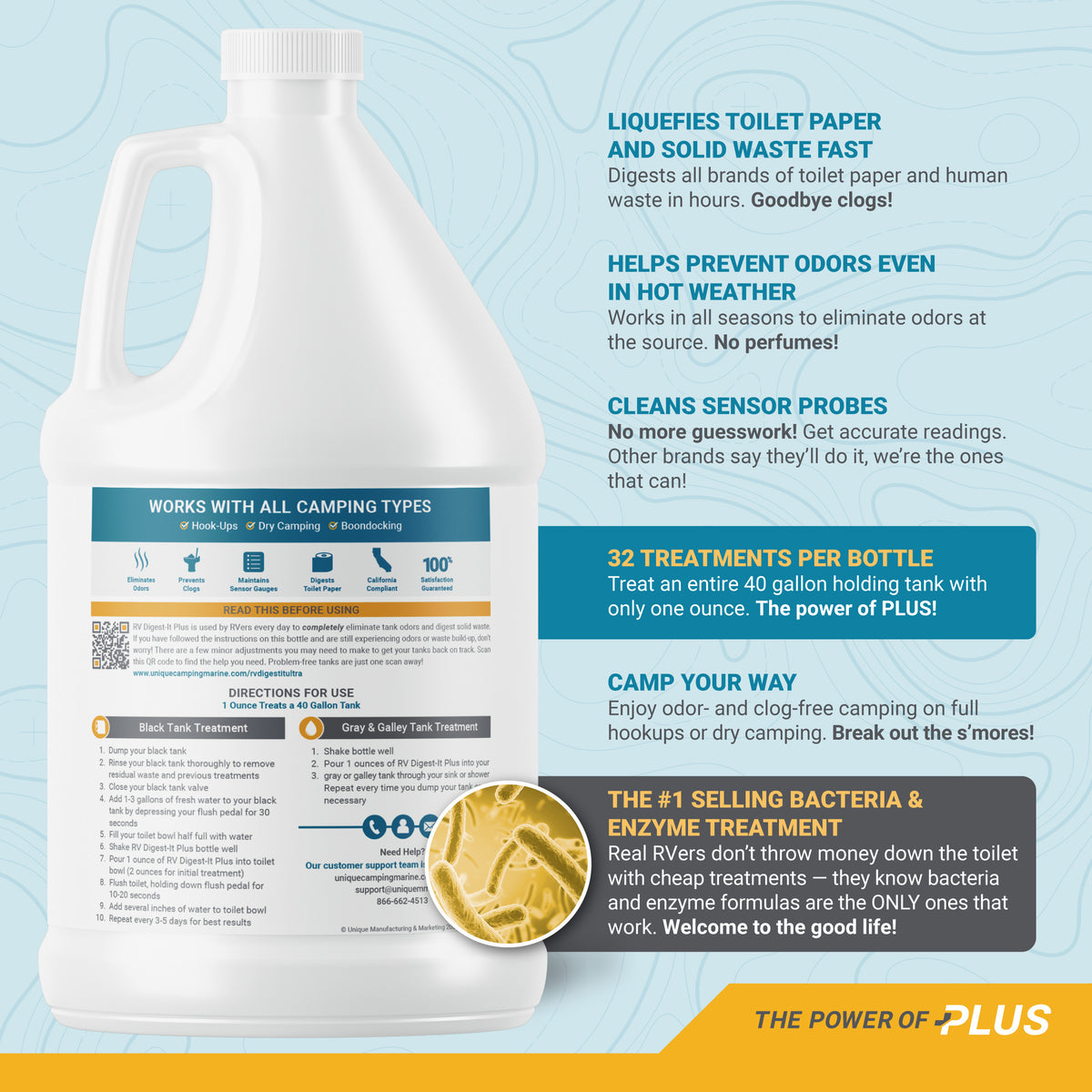 The #1 Best Selling Bacteria and Enzyme Treatment. RV Digest-It Plus Ultra-Concentrate 128 oz.