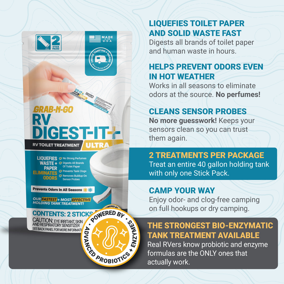 RV Digest-It Ultra RV Toilet Treatment | Stick Pack