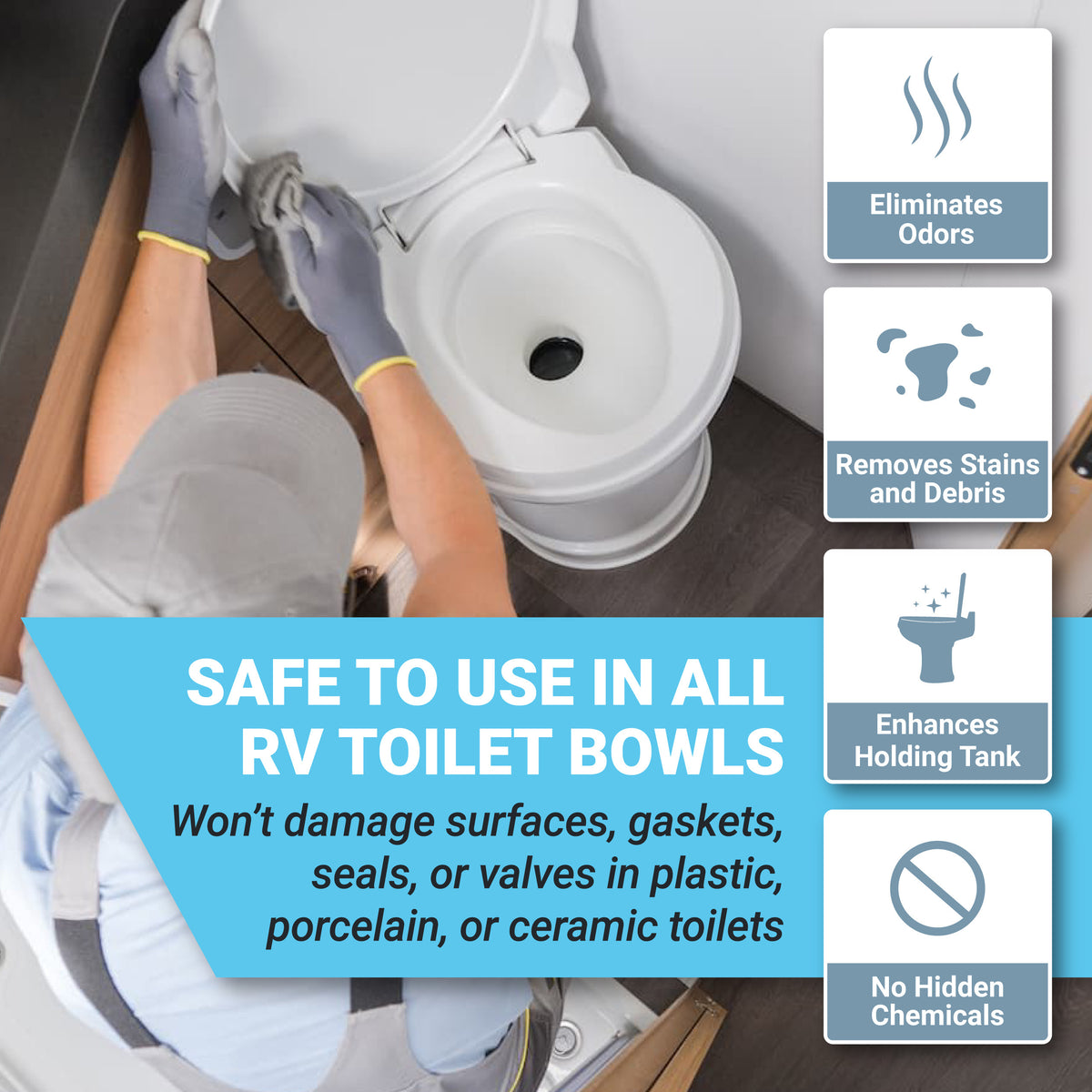 Safe To Use In All Toilet Bowls. Unique Scrub-It