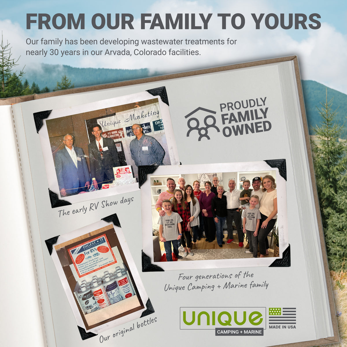 From our family to yours. Nearly 30 years of developing wastewater treatments in our Arvada Colorado Facilities.