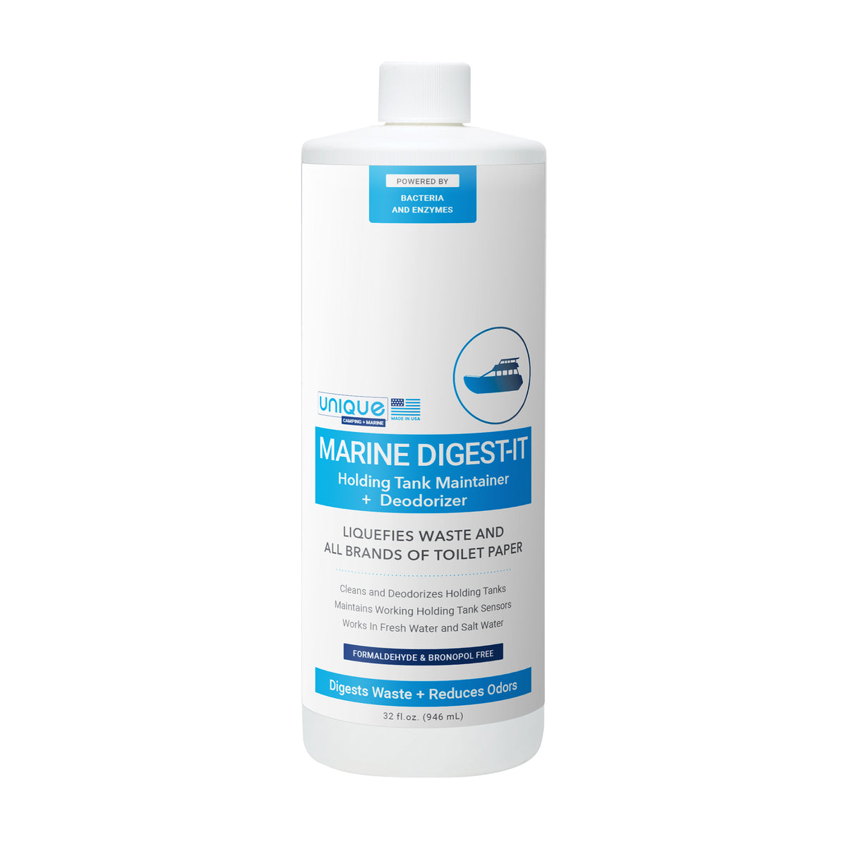 Marine Digest-It 32 oz. Boat Holding Tank Maintainer and deodorizer New Packaging.