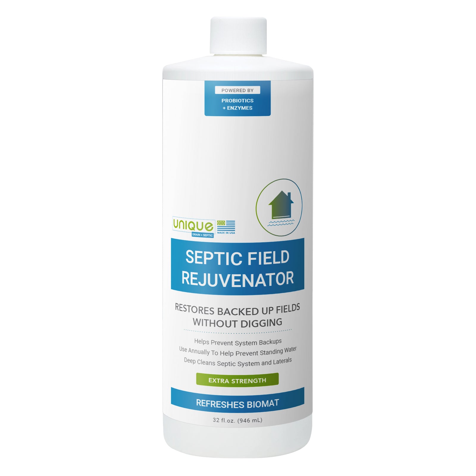 Septic Field Rejuvenator 32 oz. Septic Tank Treatment. Unique Drain + Septic