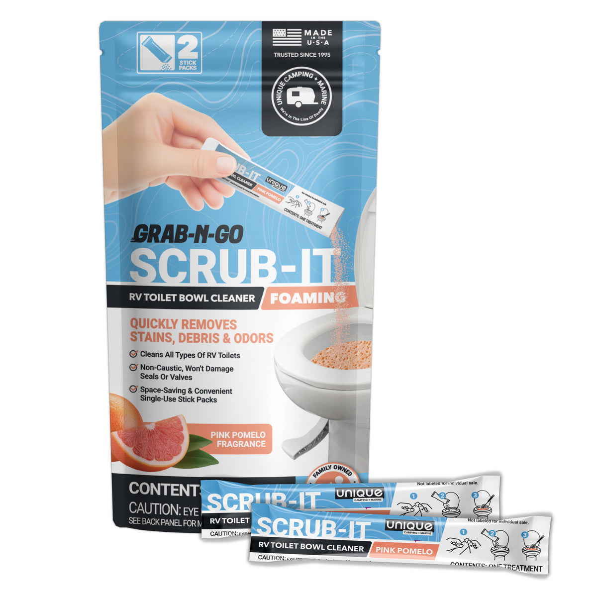 Scrub-It Foaming RV Toilet Bowl Cleaner | Stick Pack