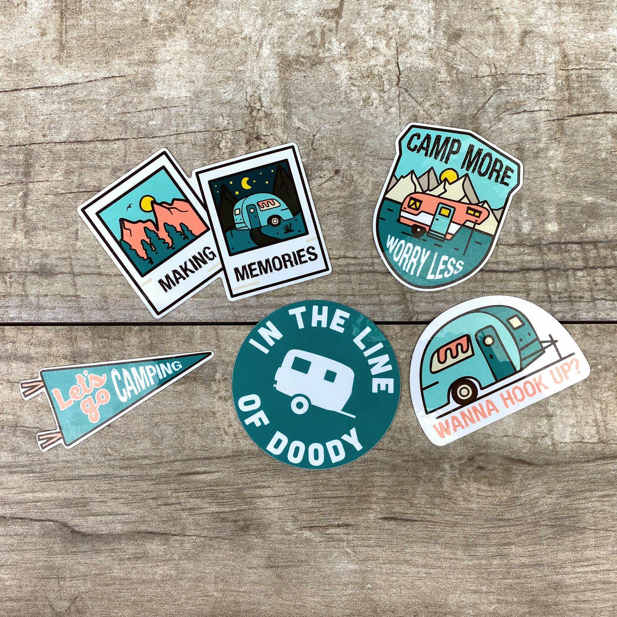 Retro Sticker Pack | 5-Pack - Unique Camping + Marine