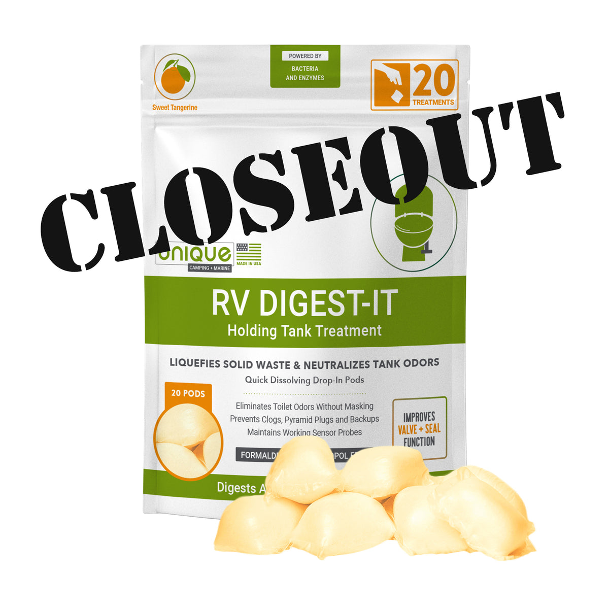 RV Digest-It Drop-in Pods Sweet Tangerine are being dicontinued, take advantage of our closeout sale today!