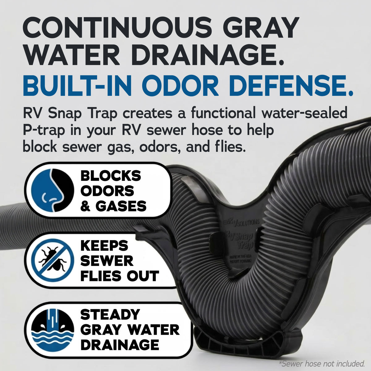 RV Snap Trap Sewer Hose P-Trap