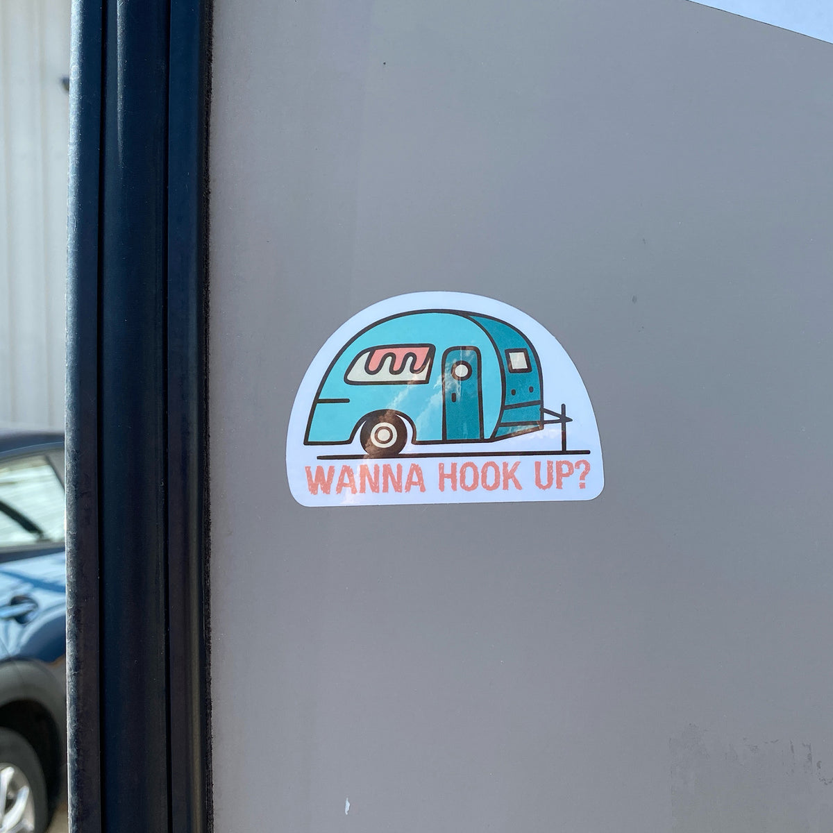 Wanna Hook Up? Sticker by Unique Camping + Marine