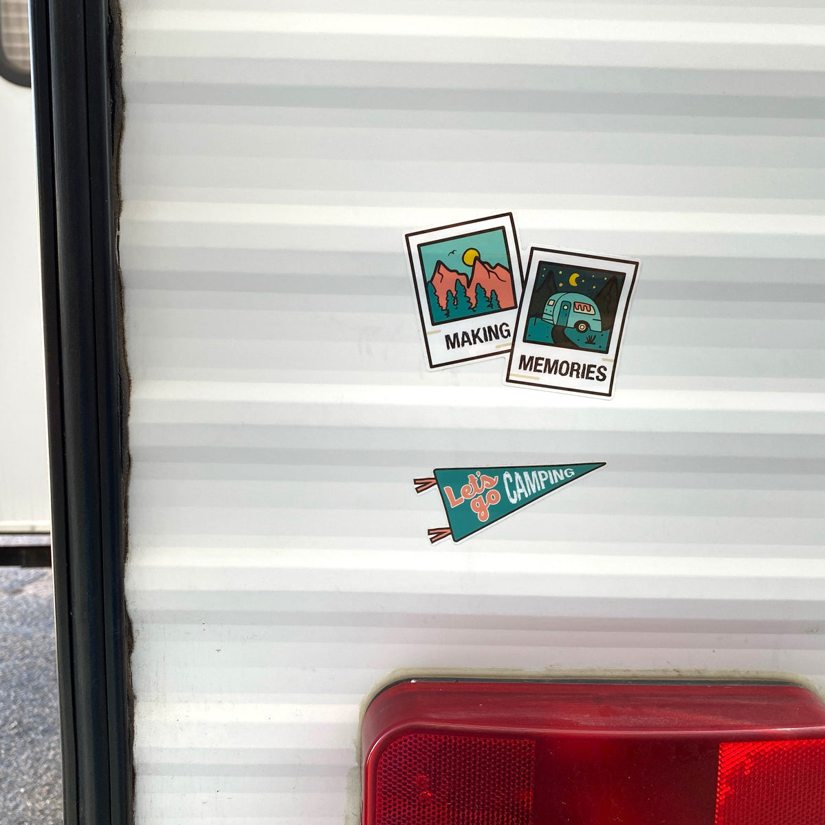 Making Memories. Let&#39;s go Camping stickers by Unique Camping + Marine