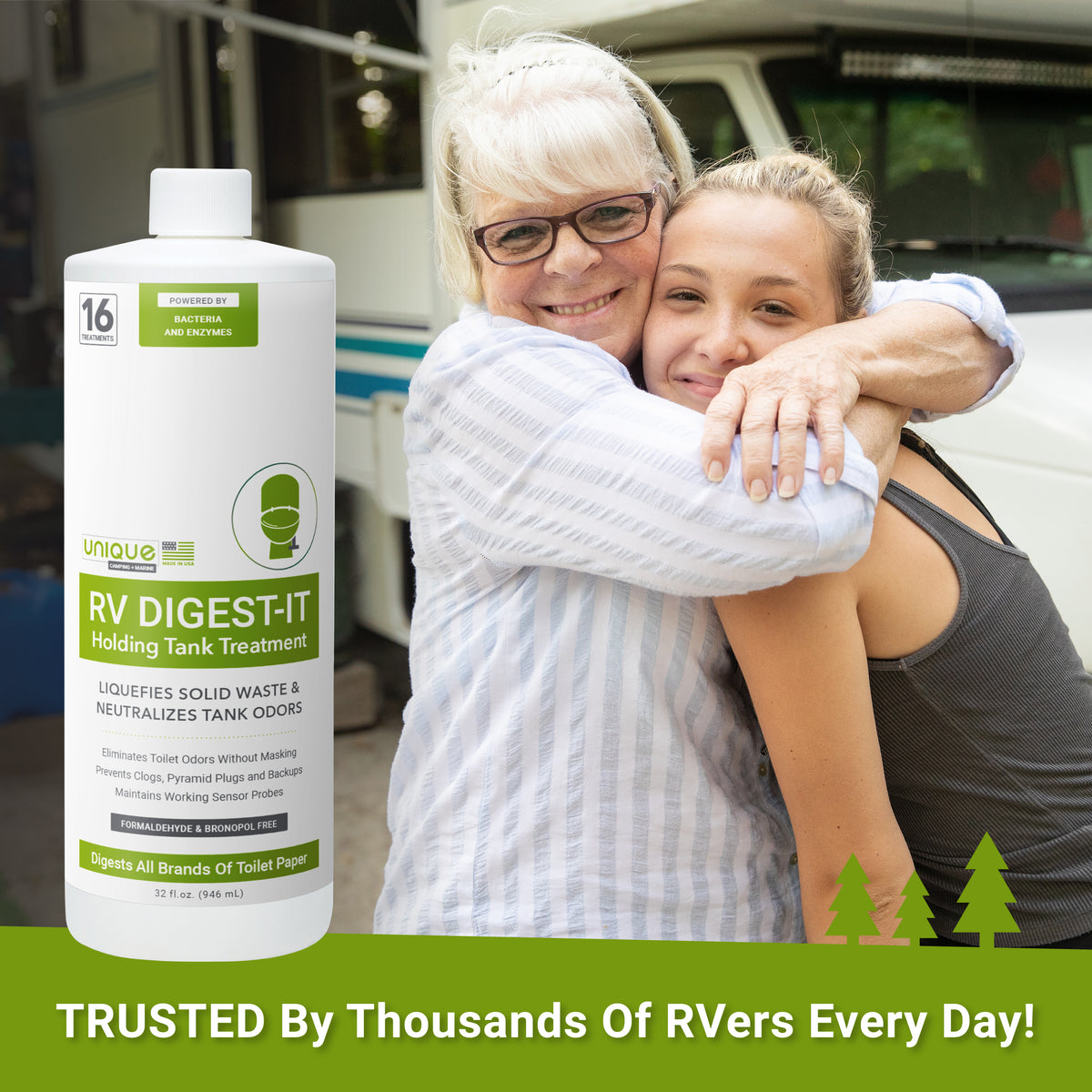 Unique RV Digest-It Holding Tank Treatment is trusted by thousands of RVers everyday.