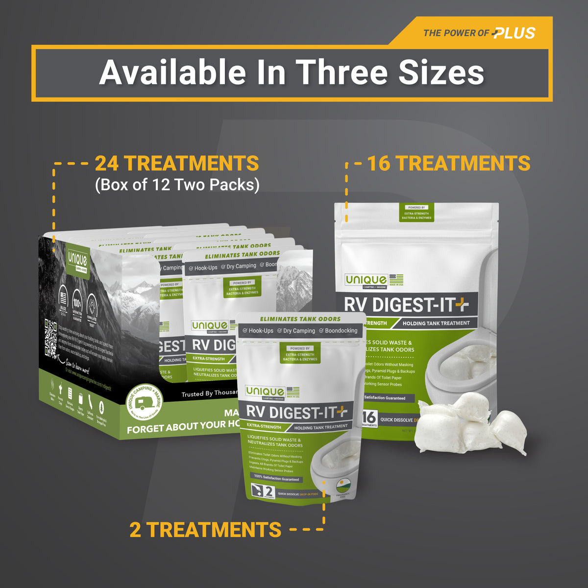 Available In Three Sizes. RV Digest-It Plus Drop-In Pods