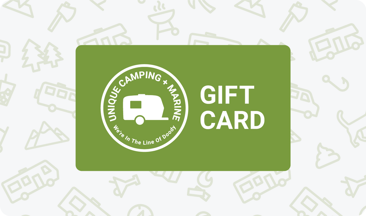 Unique Camping + Marine Gift Card. We're In The Line Of Doody