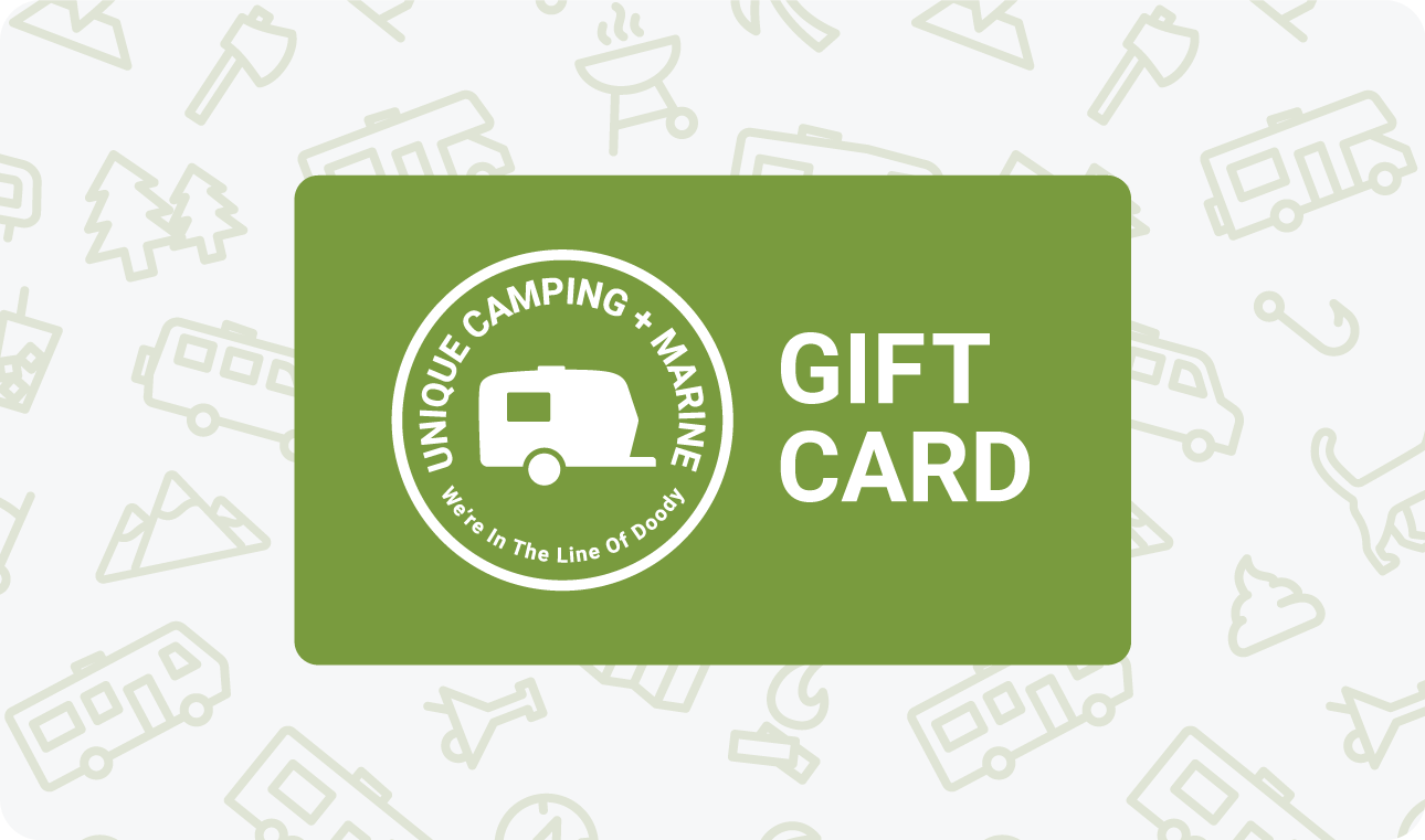 Unique Camping + Marine Gift Card. We're In The Line Of Doody