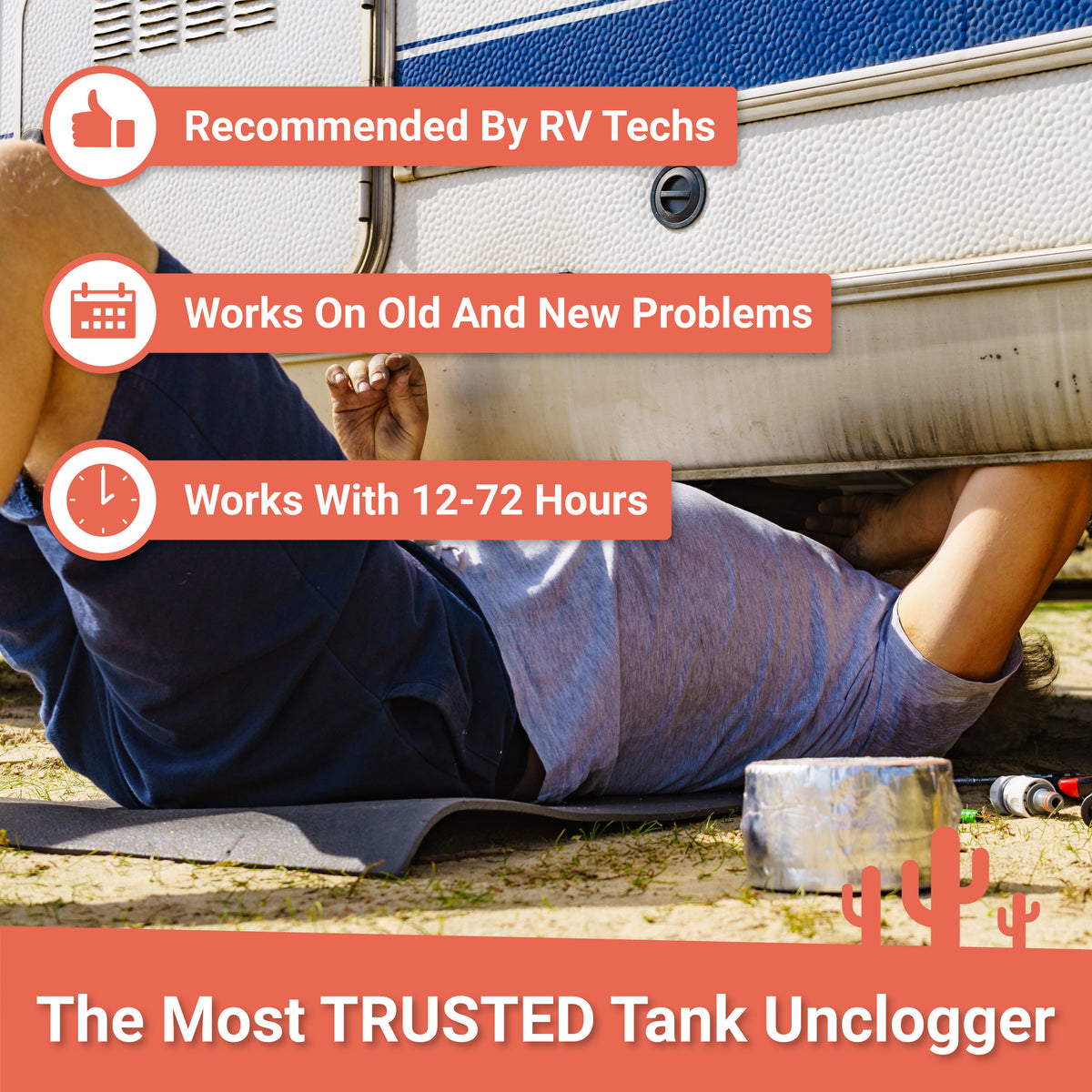 Clear-It is the most trusted tank unclogger by RV Technicians