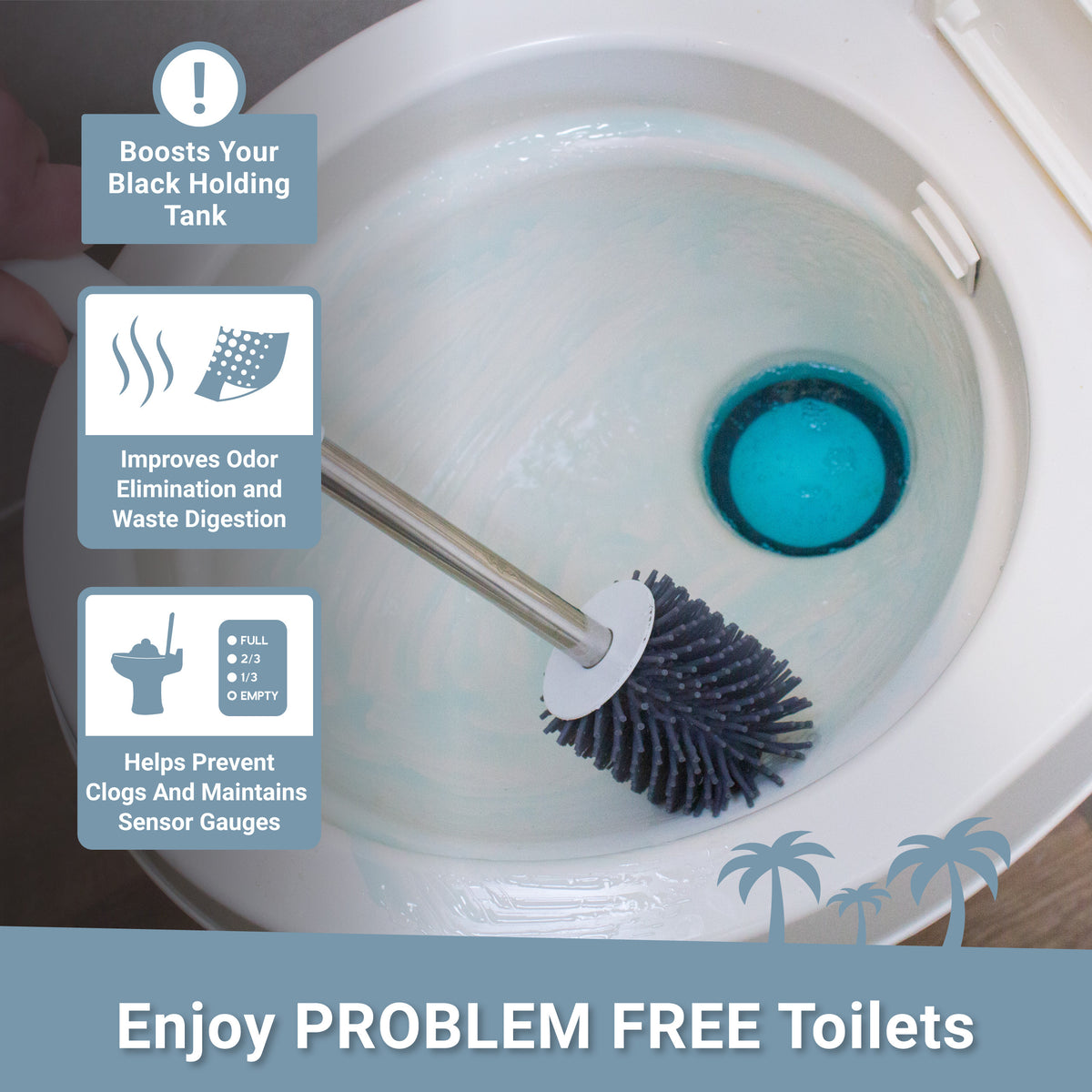 Enjoy Problem Free Toilets. Scrub-It improves odor elimination, and can help prevents clogs.