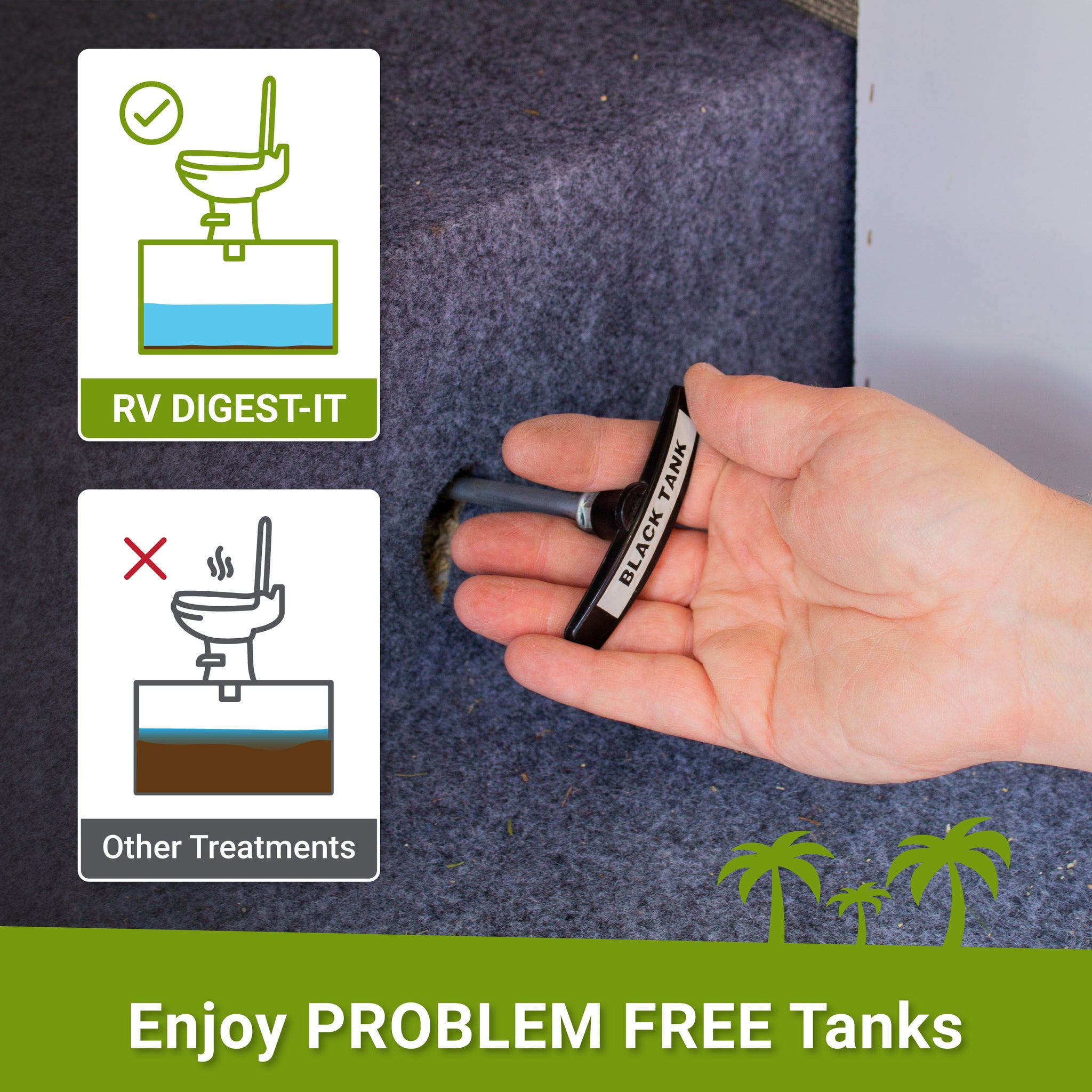 RV Black Tank Treatment Toilet Chemicals - 16 Treatments Waste Digester for Holding  Tank, Gray Water Tank